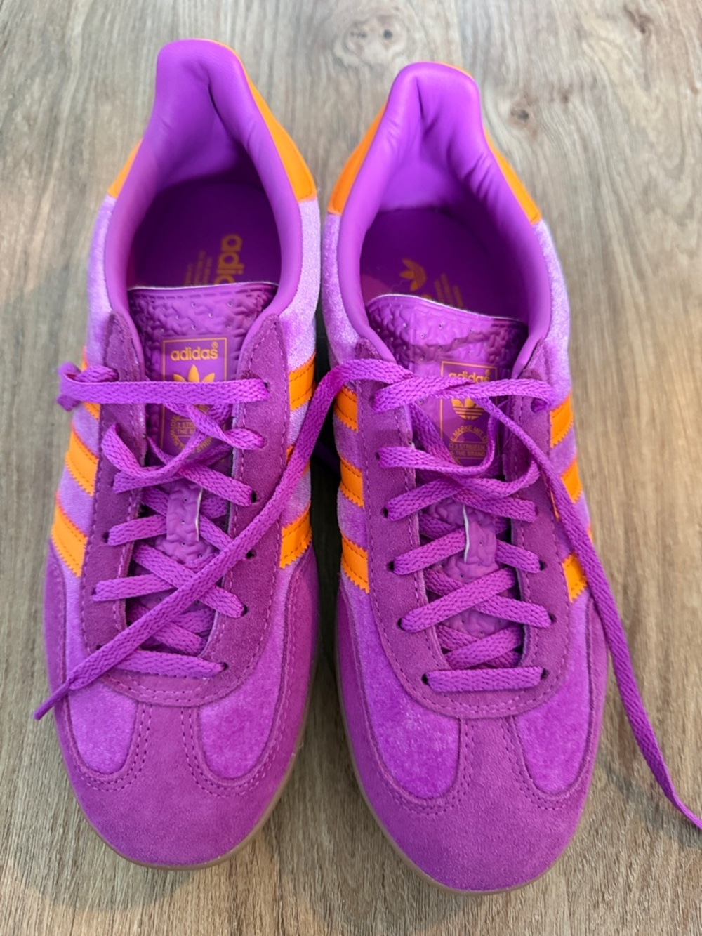 adidas Women's Purple Suede Gazelle with Orange Stripes